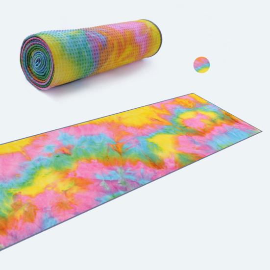 Yoga Towel Sweat Absorption Extra Soft Non-Slip Washable Non-Fading Superfine Fiber Workout Towel Yoga Mat with Anti-slip Grip Dots for Gym