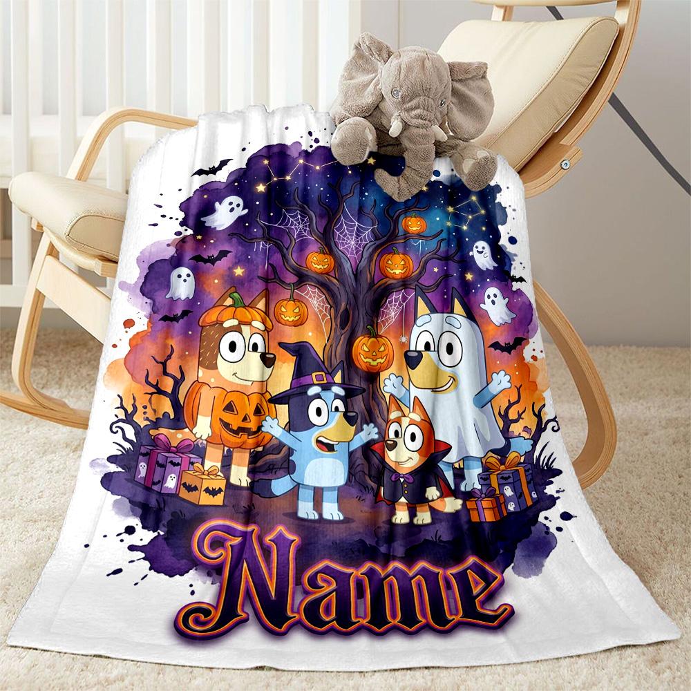 Halloween Night Adventure Personalized Name Blanket Gift Personalized Blanket Soft Warm Cozy Perfect for Living Room Chair Office Office Chair