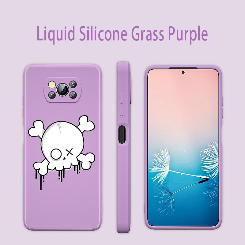 Милый череп с мультяшным рисунком для Xiaomi 6X CC9 E A3 Lite A2 Mix 3 4 Poco X3 NFC X2 M2 C3 M3 Pro F3 GT, жидкий силиконовый чехол для телефона