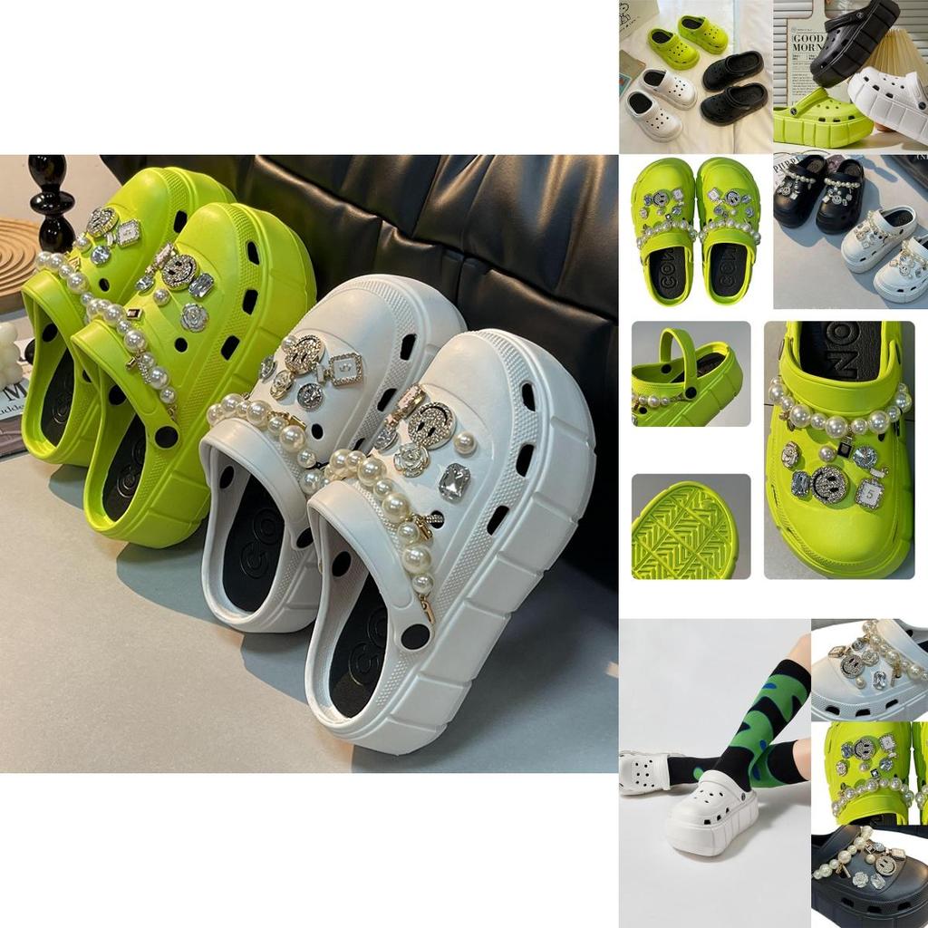 Thick Women Pearl Sole Sandal Breathable Fashion Shoes Eva Accessories Diy