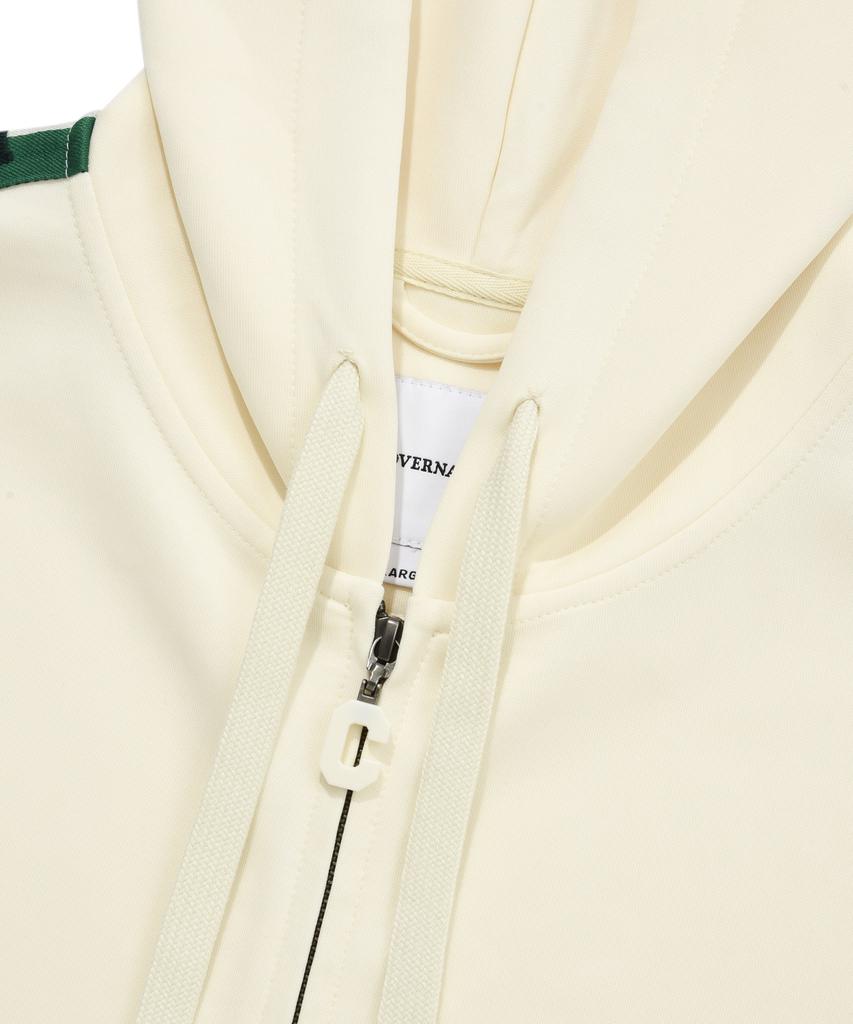 COVERNAT Ретро Худи на молнии Кремовое