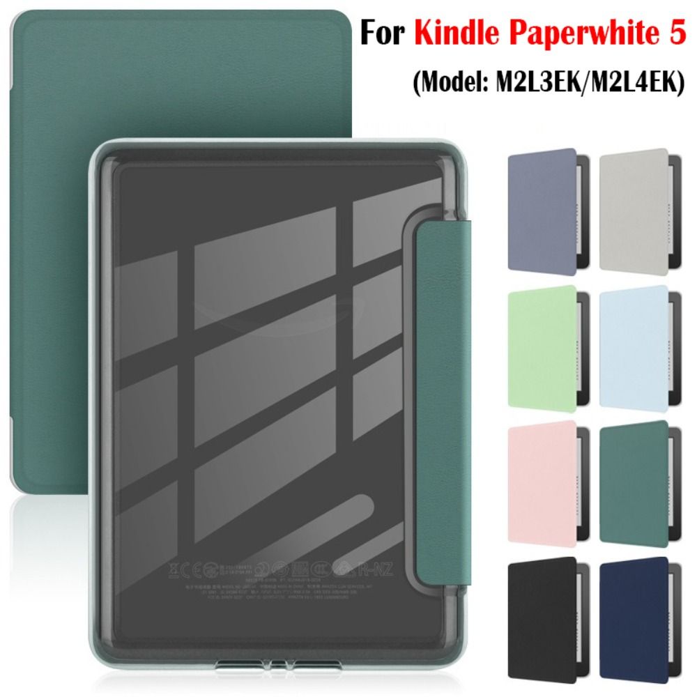Shockproof Acrylic Back Cover Auto Wake/Sleep Folio Funda for Kindle Paperwhite 5