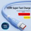 Силиконовый Светящийся 120 Вт Super Fast Charging Type-C Кабель для Huawei Honor 6A