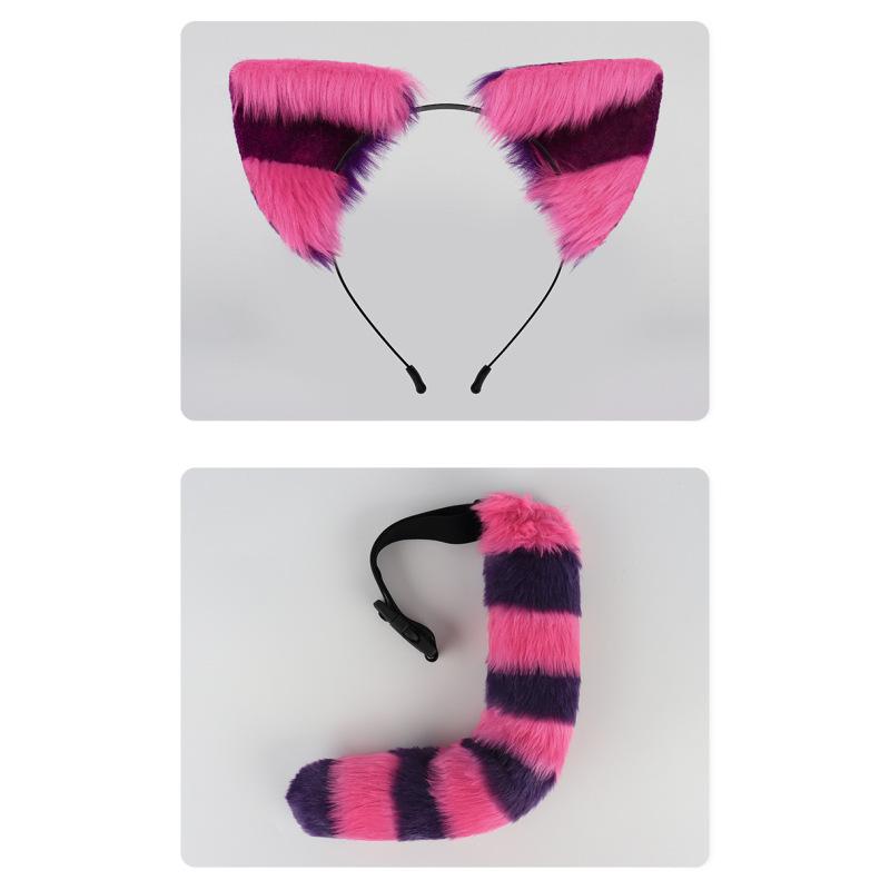 Комплект из чулок с полосатыми кошачьими ушками и кошачьим хвостом, милые гольфы, реквизит для вечеринки на Хэллоуин