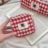 Plush Plaid Pencil Case Sweet Cosmetics Zipper Bag Kawaii Stationery Storage Pouch  Children
