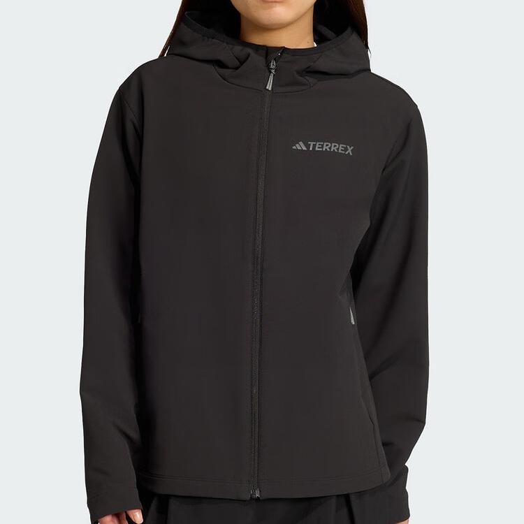 adidas Спортивная повседневная тканая куртка с капюшоном на молнии с длинными рукавами женская куртка KE6435