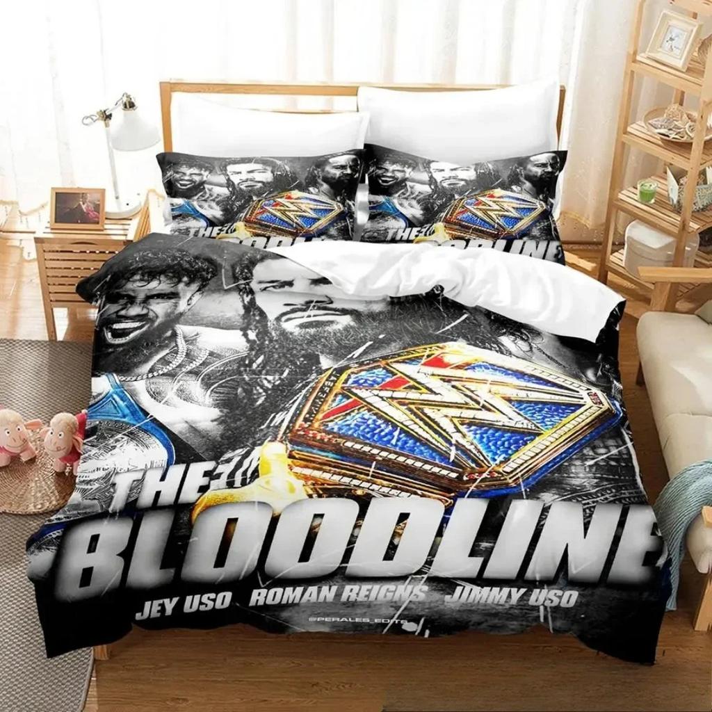 3D Print Wrestler Roman Reigns Bedding SetWWE Duvet Cover PillowcaseQuilt cover Queen King Sizeboys Adult