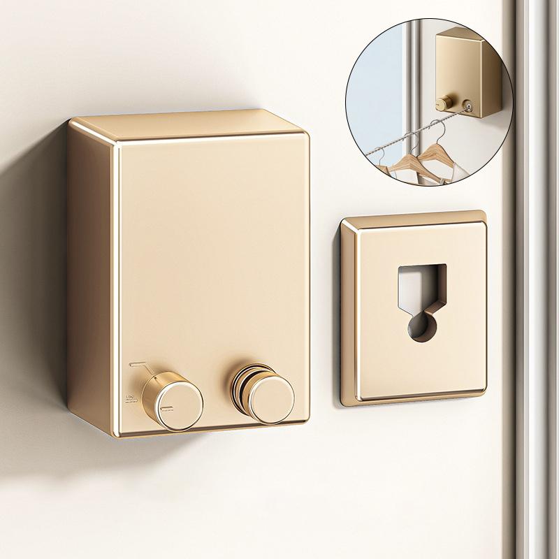 Выдвижная бельевая веревка без сверления El Настенная сушилка для одежды В помещении Стальная проволока Невидимый органайзер Вешалка для белья