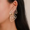 Exaggerated Openwork Butterfly Wings Earrings Trend Fan Shaped Creative Earrings Fashion Jewelry MIT