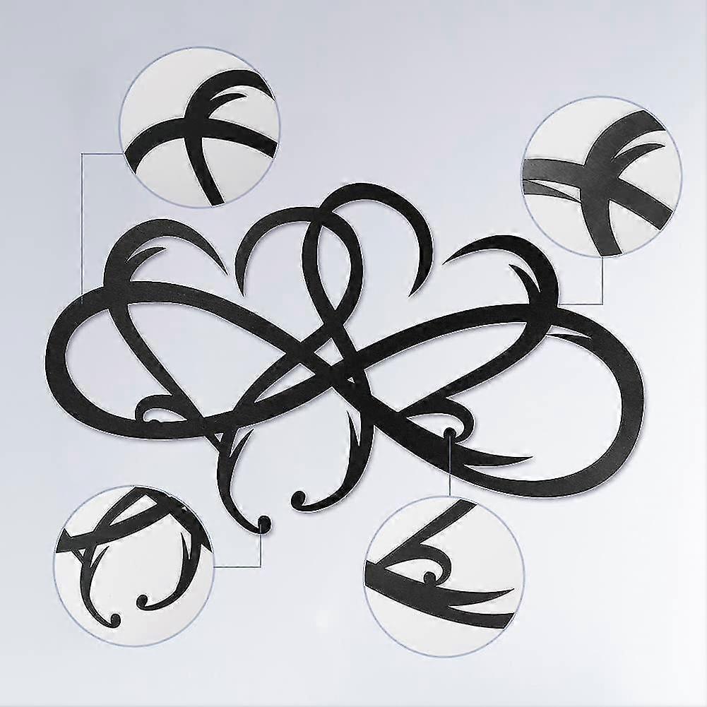 Heart Metal Wall Decoration, Infinite Double Heart Steel Wall Decoration, Personalized Love Wall Logo, Family Outdoor Bedroom Art Decoration, Annivers