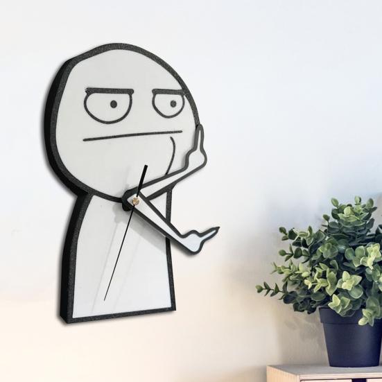 Забавные настенные часы в виде среднего пальца, простые в использовании, работающие от батареек, бесшумные, декоративные настенные часы, новинки, подарки