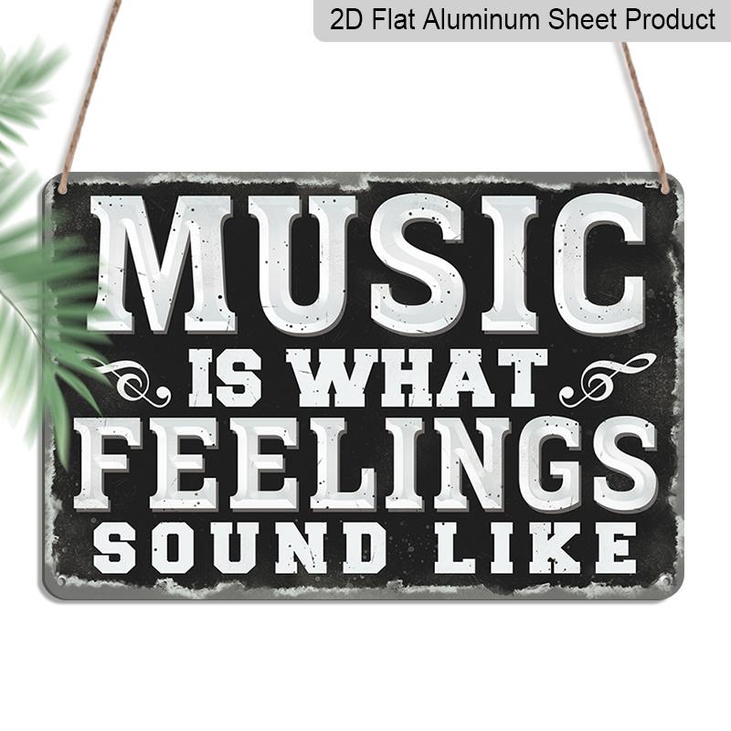 2D Flat 1pc Vintage Music Aluminium Sign - 8''x12'' - Water-proof, Metal Wall Art for Home, Restaurant, Bar, Cafe, Garage Decor Halloween Christmas