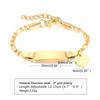 Persoanlized Custom Name Heart Bracelet,Stainless Steel Figaro Chain Link Adjustable,Engraved Gift for Boy Girl