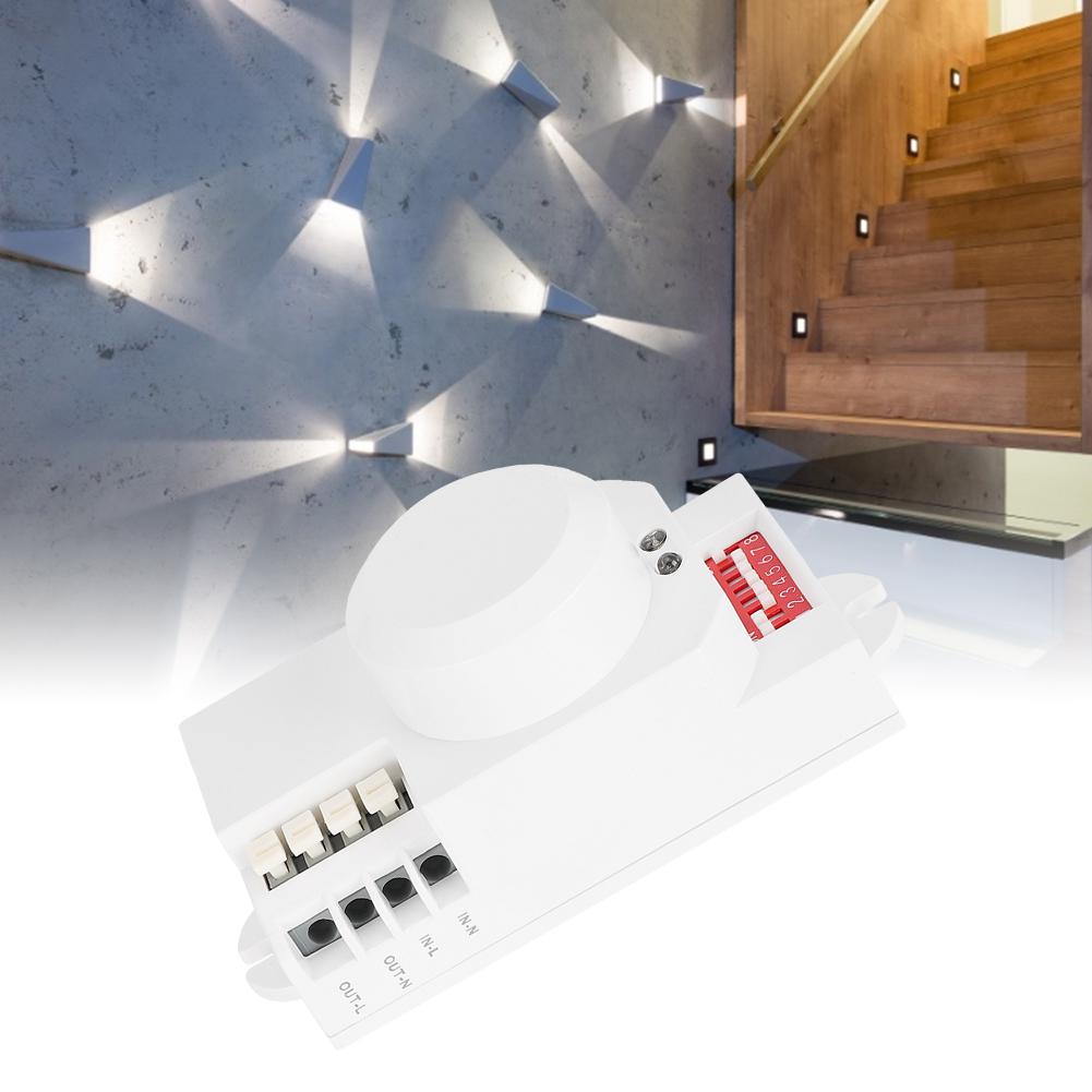 Smart 5.8GHz Microwave Radar Sensor Dial Adjustable Light Dip-Switch Indoor Body Motion Detector