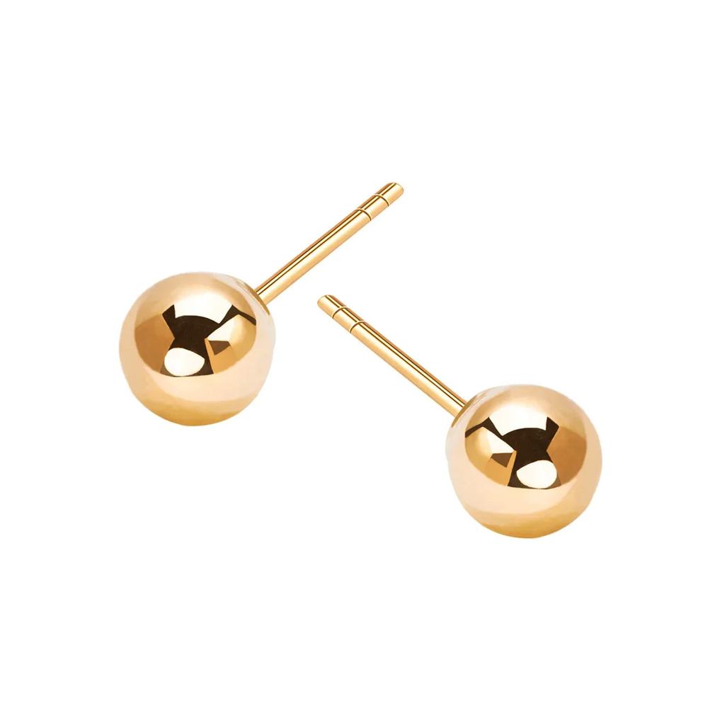 Gold Ball Earrings 5mm