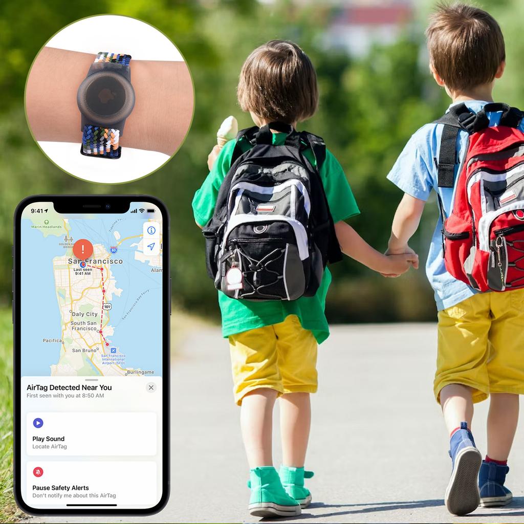 Плетеный нейлоновый ремешок-чехол для Apple AirTags Браслет Детский Защита от царапин Для Airtag Держатель GPS-трекера Аксессуары Браслет