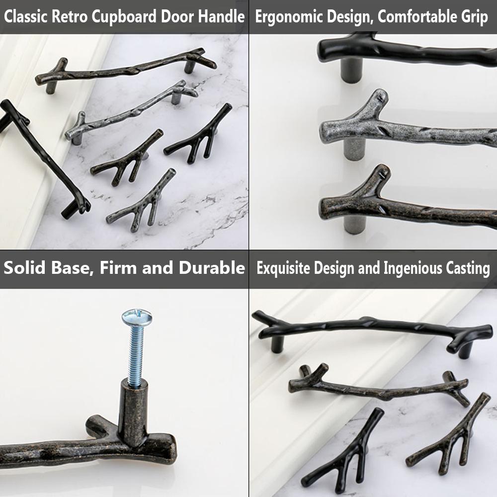 Fashion Twig Furniture Cabinet Pulls Wardrobe Door Handle Drawer Knobs