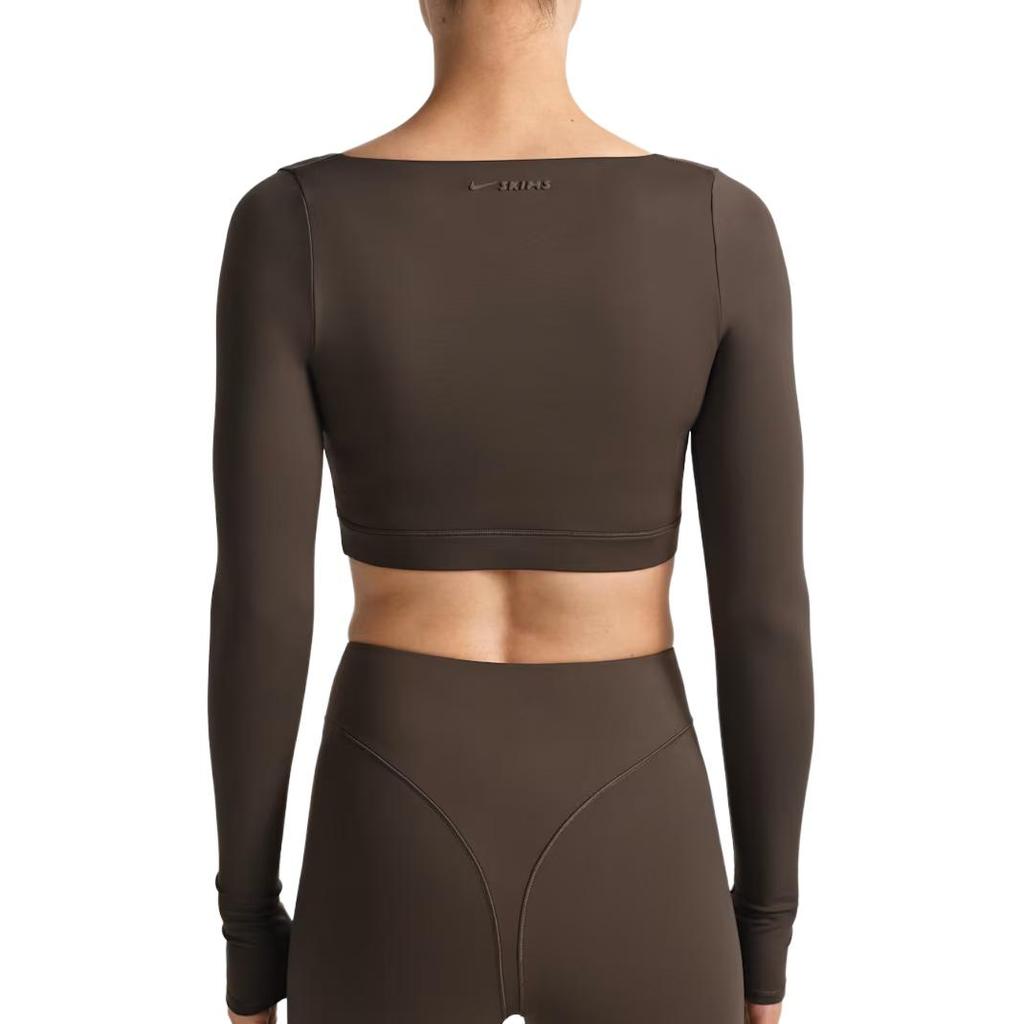 Nike X SKIMS Матовая влагоотводящая мягкая футболка с длинным рукавом Женские топы IR5073-233