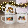 Love Fall Y'all Printed Enamel Mugs Coffee Cups Holiday Party Wine Juice Handle Mug Best Thanksgiving Gifts