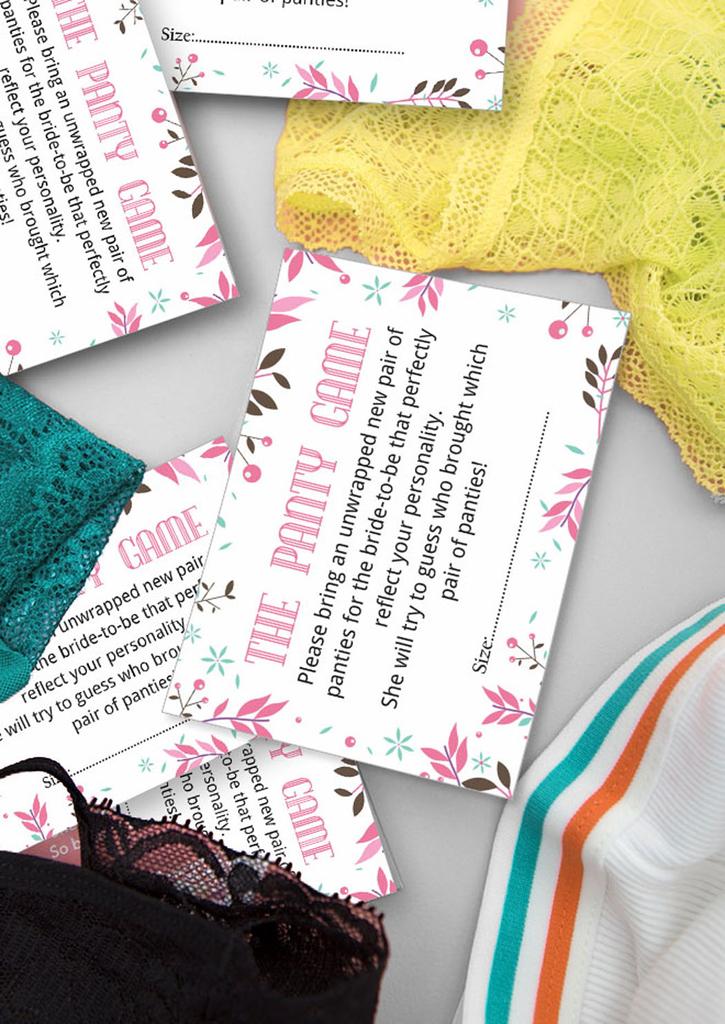 Inkdotpot Белые девушки Ночь девичник вечеринка трусики игра Цветочная девичник душ игра 1 знак 30 размер