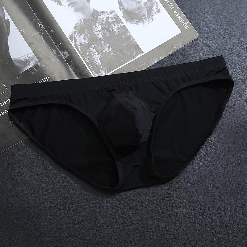 Men Bikini Erotic Underwear Seamless Ultra-thin Underwear Ice Silk Gay Panties Briefs Pouch Summer