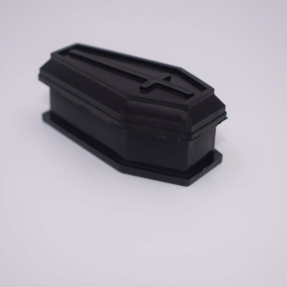 Mini Candy Container Halloween Coffin Box with Lids Removable Halloween Coffin Model Black Plastics Bar