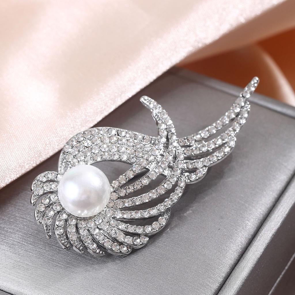1PC Men's and Women's Trendy Temperament, Pearl Wings, Brooch, Fashionable Outfit, Date, Banquet, Party, Holiday Gift