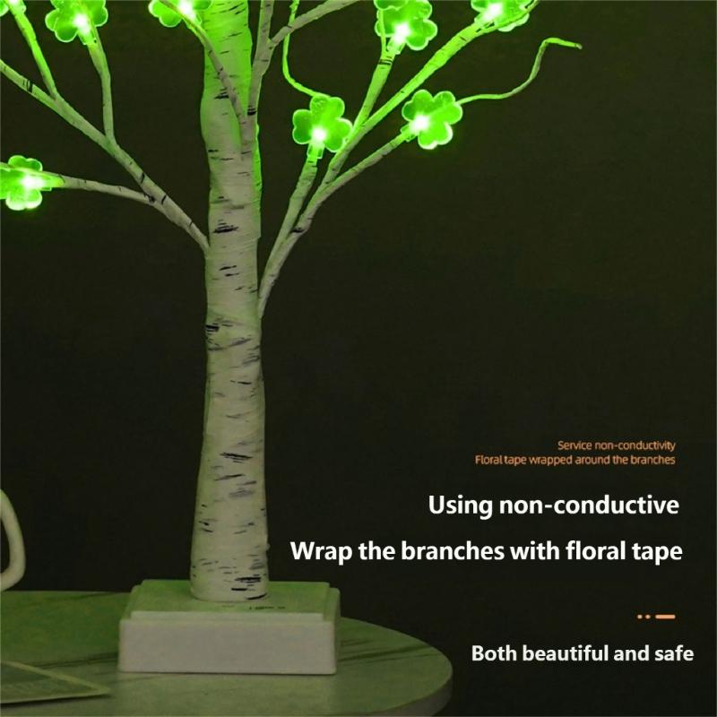 Plastic LED Shamrock Tree Decoration Light for Patrick's Festival Event Safe Design Easy Assembly Child Friendly