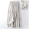 Женские летние тонкие повседневные брюки в стиле ретро из хлопка и льна в этническом стиле, удобные широкие брюки с вышивкой, Nine Pants