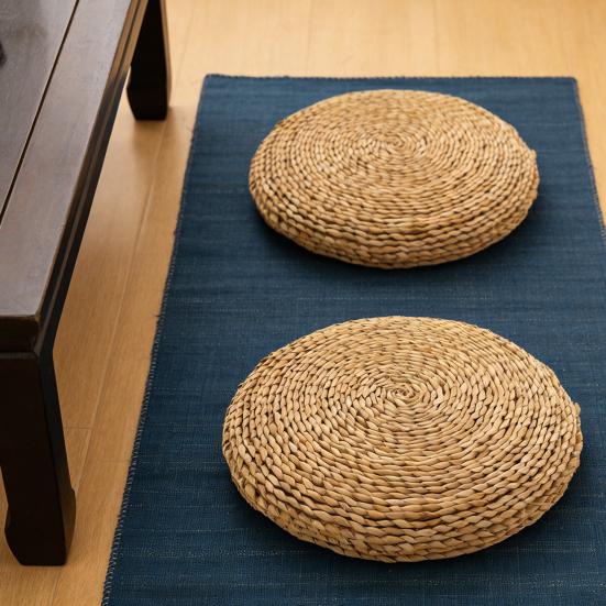 Handcrafted Straw Sitting Cushion Handwoven Padded Round Seat Cushion Cushion Rustic Japanese Style for Tatami Meditation