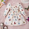 Puff Sleeve Dress for Girls New Summer Casual Clothes Elegant Girl Vacation Dress Sweet Flowers Smockes Dresses for 2-6 Yrs