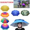 Portable Rain Umbrella Hat Foldable Outdoor Fishing Sunshade Waterproof Camping Headwear Beach Head Hats Fishing Hat 55-95CM