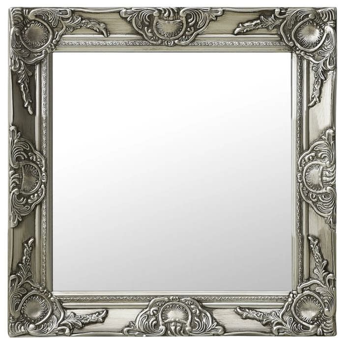 VidaXL Wall Mirror Baroque Style 50x50 Cm Silver 320314