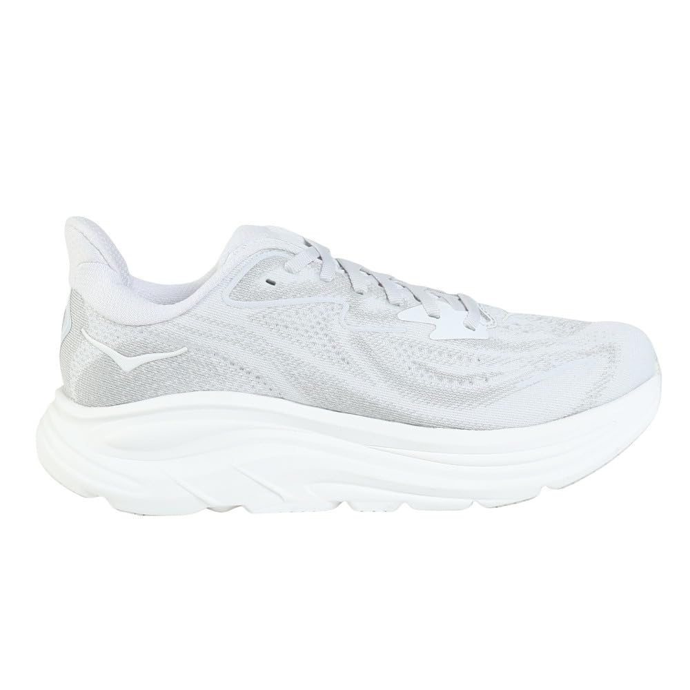 HOKA Clifton 10 Wide Running Shoes Size (Ice Gray, 26.0, Women's, 1162050-CRDS)