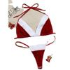 European & American Satin Christmas Charm Pajama Set: Sexy, Fun Homewear with Suspenders & Shorts