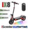 2025 New 2400W High-Speed Electric Road Scooter 48V20Ah, Hydraulic Disc Brakes, Dual Suspension, 12" Off-Road Tires iScooter iX8 Folding E-Scooter