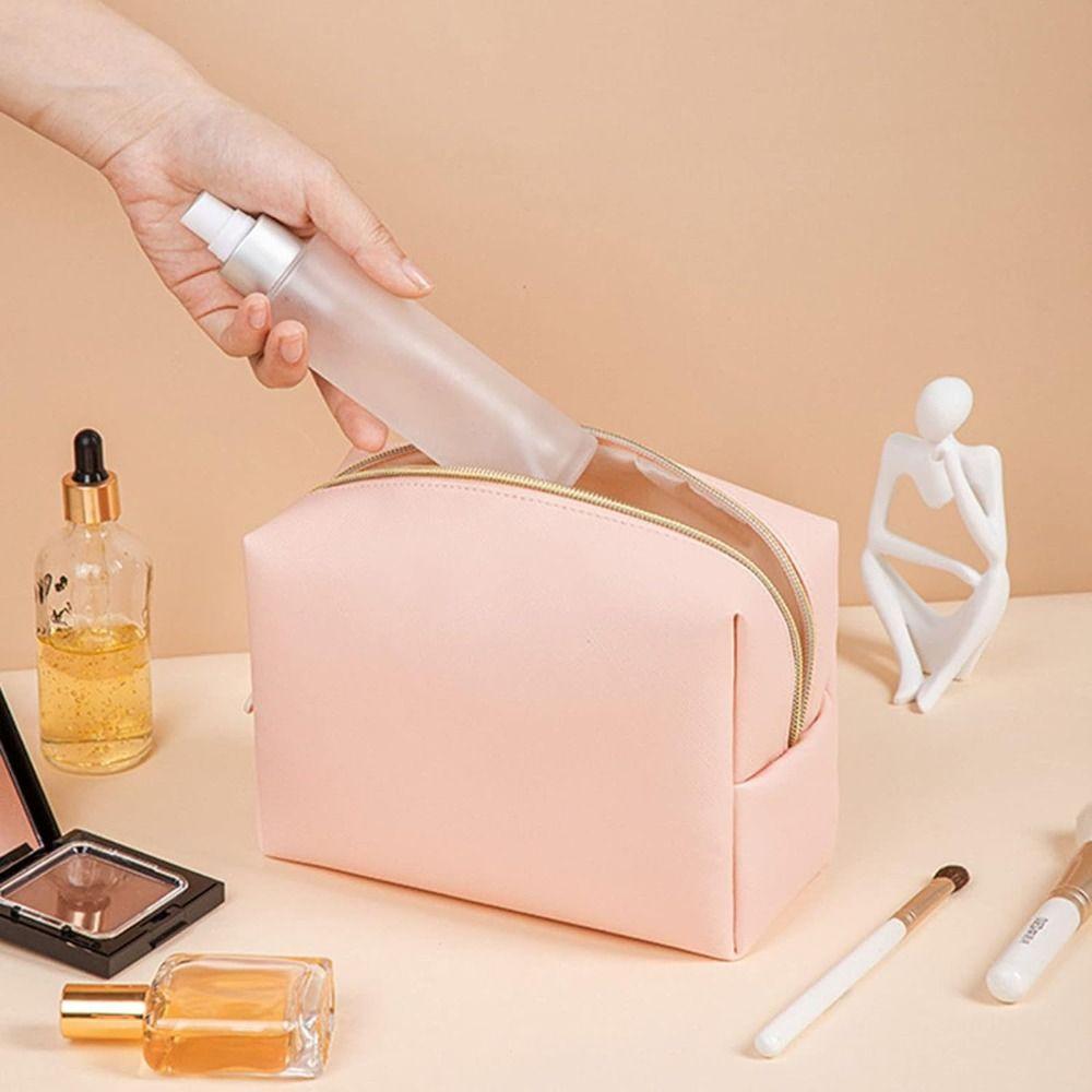 Косметичка из искусственной кожи, водонепроницаемая сумка для хранения кистей для макияжа, переносная дорожная косметичка для женщин