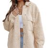 2022 Winter Fashion Leisure Women Warm Jacket Button Down Sweatshirt Long Sleeve Coat Soft High Street Outerwear with Pockets