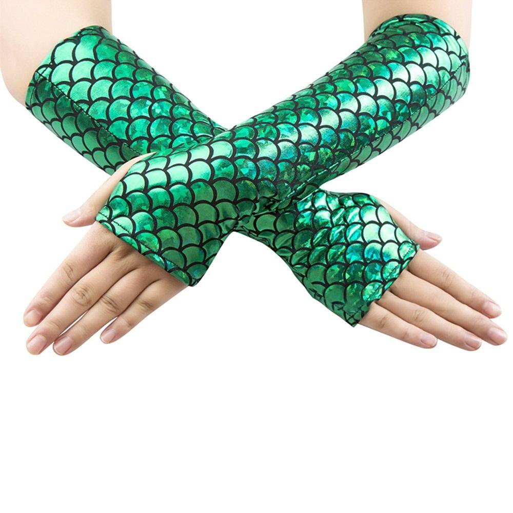 Красочные нарукавники длинные защита от солнца модные готические митенки Хэллоуин сцена