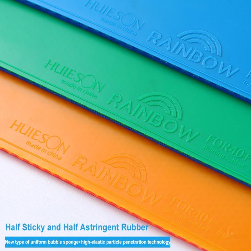 Huieson Colorful Rainbow резина для настольного тенниса полулипкие шипы в резине для ракетки пинг-понга одобрена ITTF сине-зелено-желтая резина