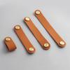 Nordic Soft Leather Anti-Collision Handle for Children's Room - Brass Door, Wardrobe, and Drawer
