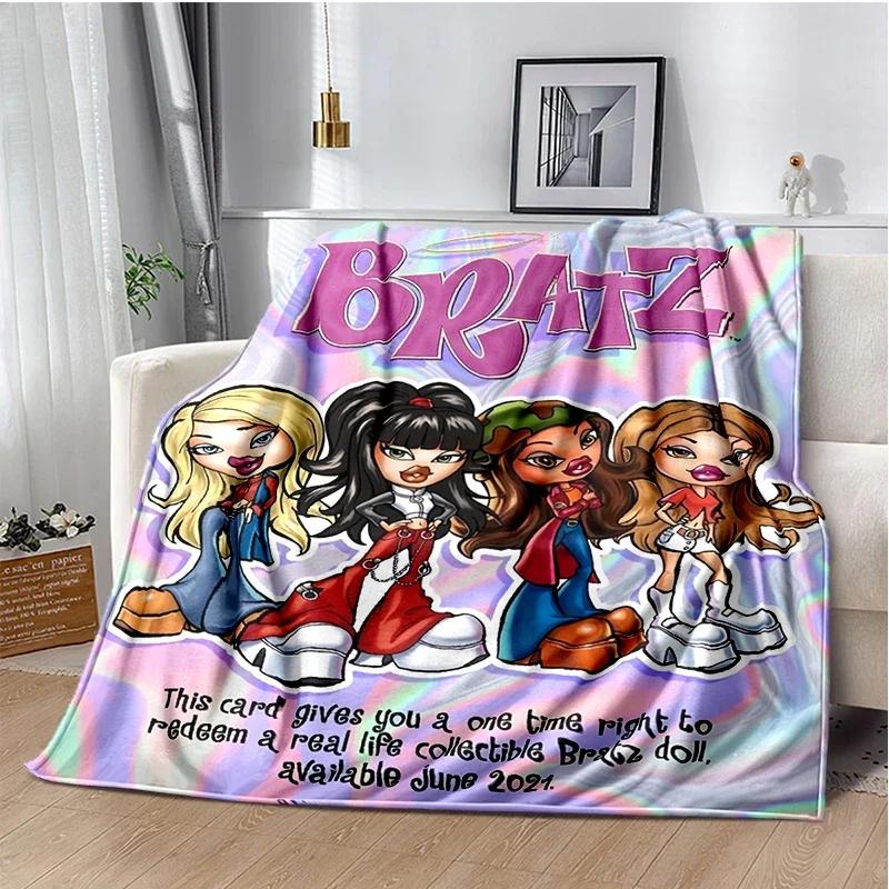 Каваий мультфильм Братц аниме Милый Плед для дивана, дома, для походов, пикника, для кровати, Модный, Супермягкий Фланелевый Плед, подарок на день рождения