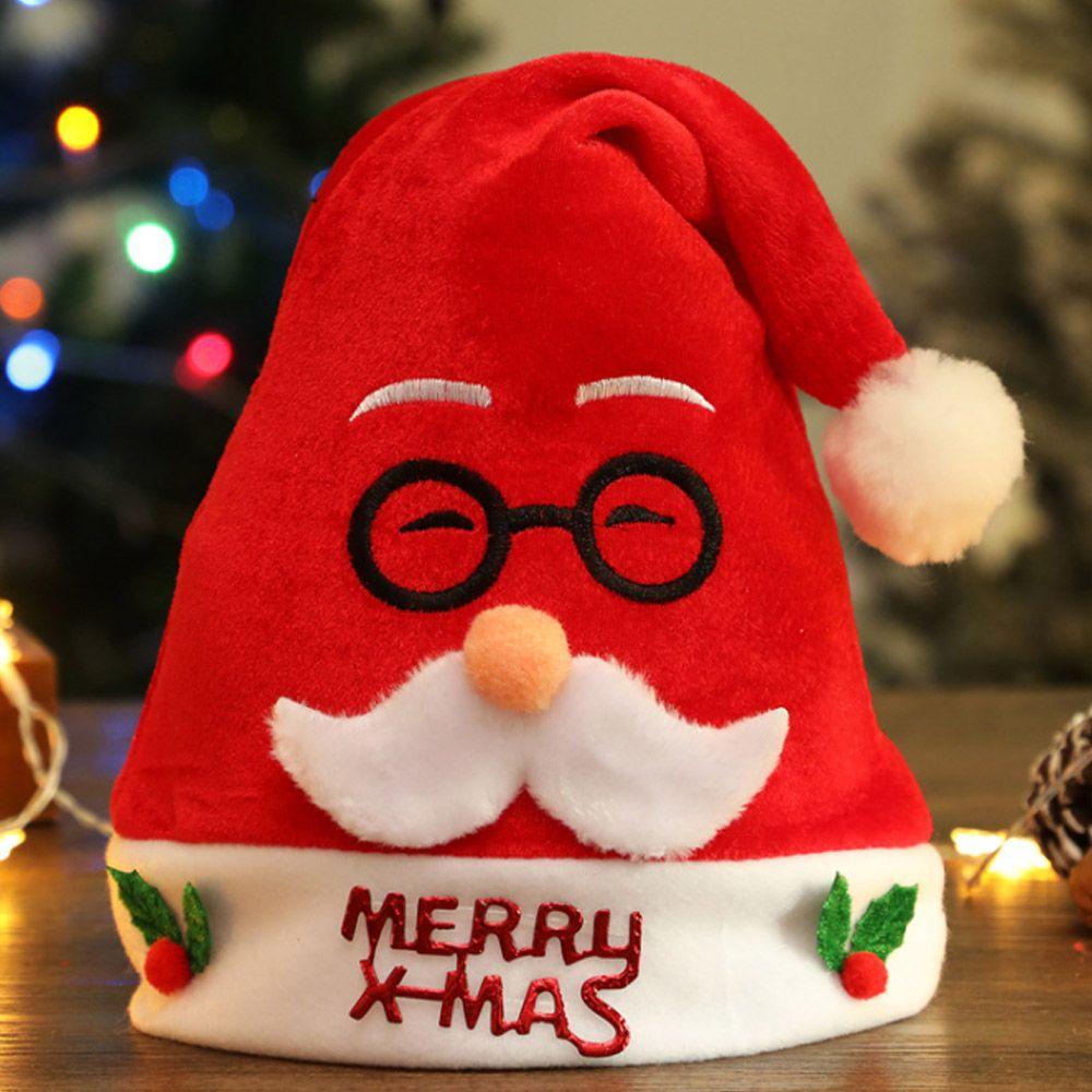 For Adult Children Lovely Cartoon Christmas Hat Santa Claus Cap Plush Festival Supplies