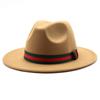 Big Eave Hat Fashion Flat Top Hat Men'S And Women'S Woolen Jazz Hat