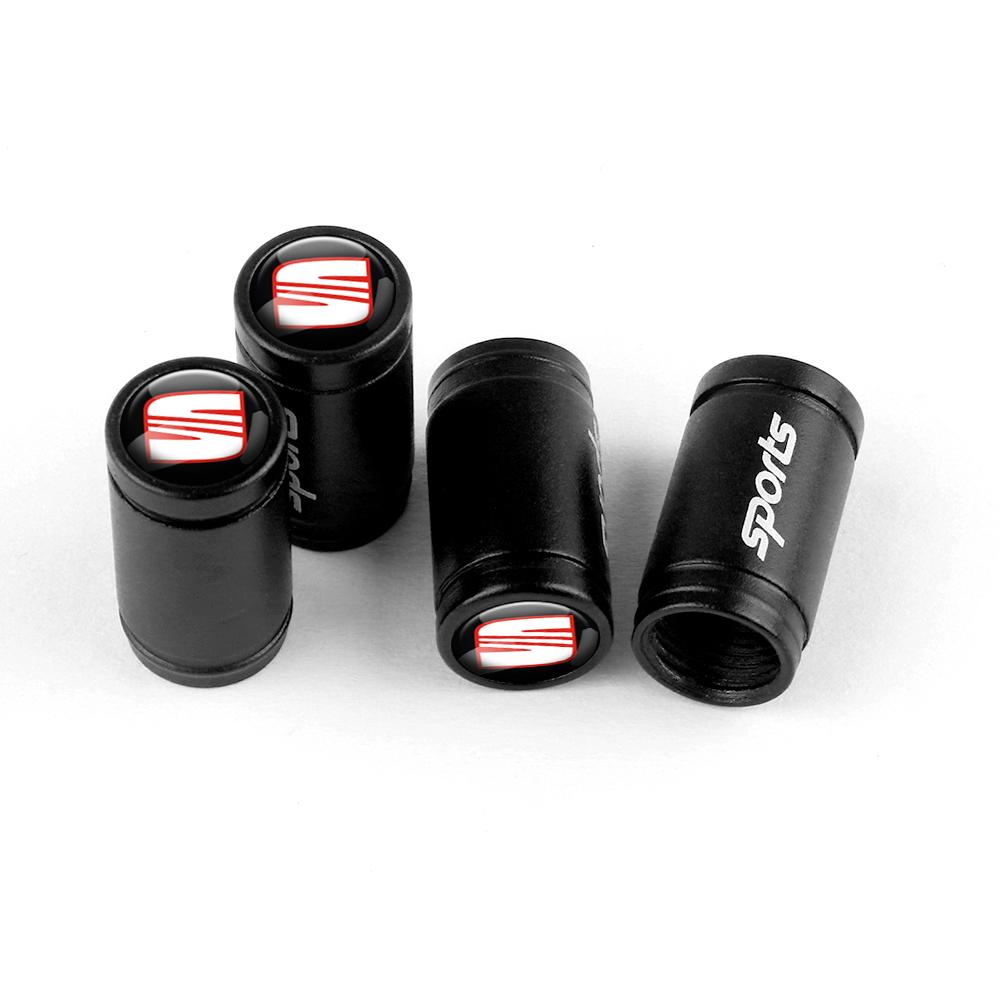 ydsh2 New 4Pcs Car Wheel Tire Valve Caps Air Stem Covers Accessories For Seat Leon FR Cupra Ibiza Altea Exeo Formula Racing Alhambra