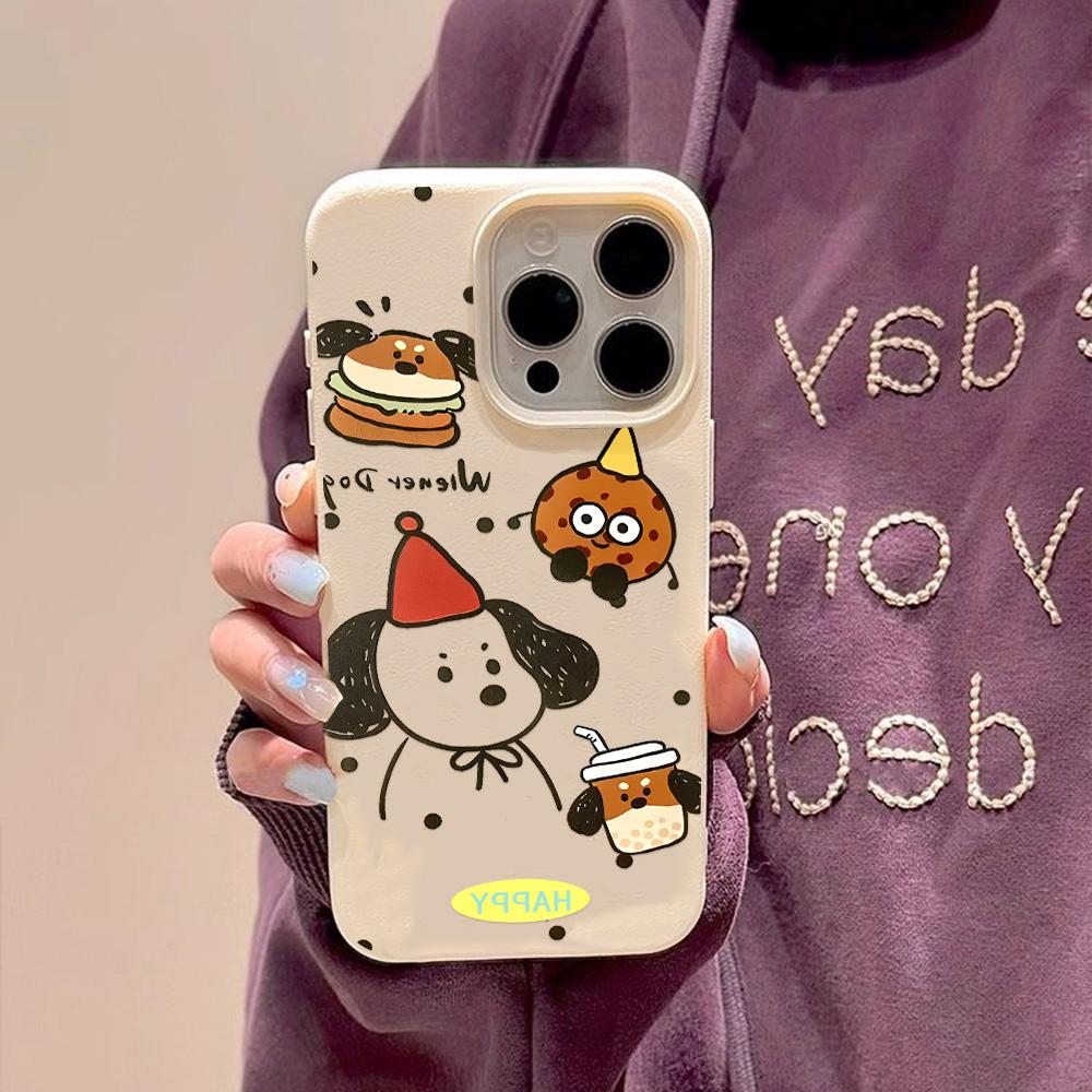 Чехол для телефона iPhone 11 13, чехол для iPhone 12 14 15 16 Pro Max 12 Pro 15 Plus, кожаный, окрашенный, водонепроницаемый, устойчивый к падениям и износу, мультяшный