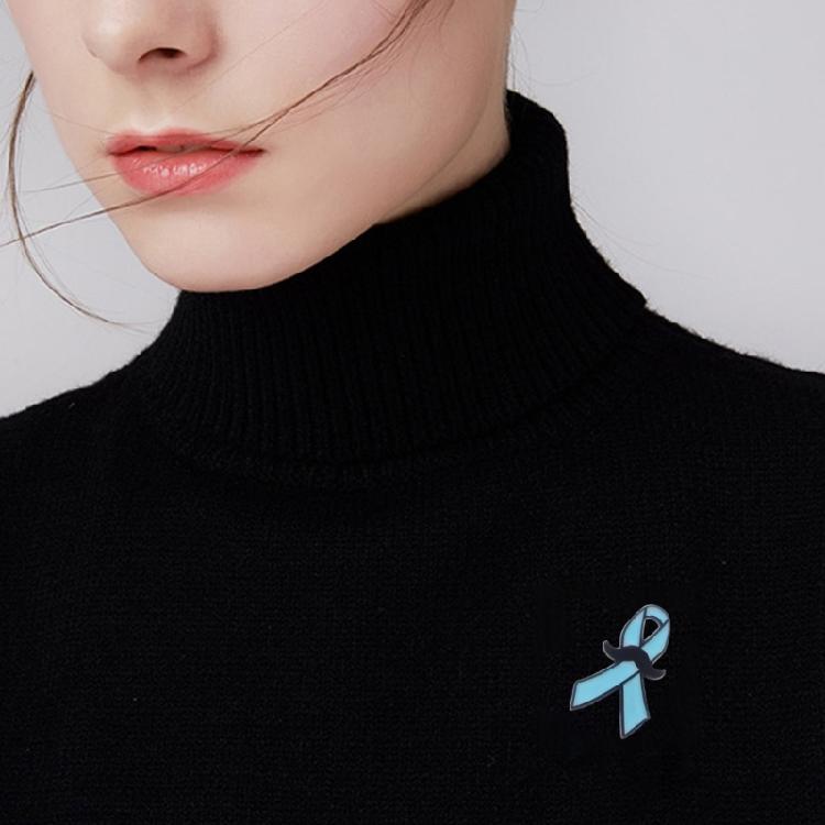 Брошь-значок «Синяя лента» Дружелюбный дизайн для шляп, сумок, официальной одежды