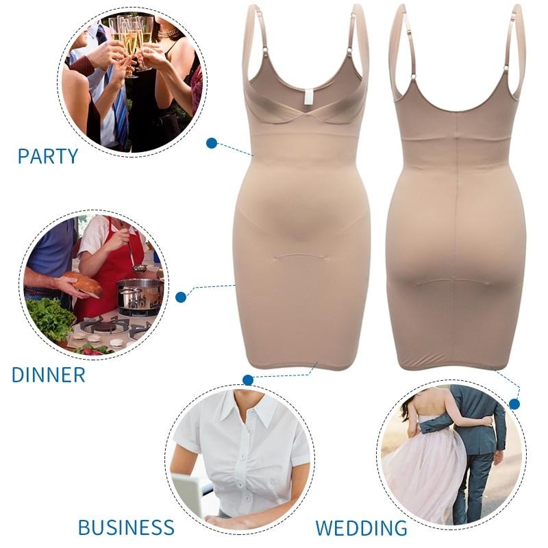 Full Slips Dress Seamless Shaping Underdress Body Shaper Tummy Control Shapewear Slimming Underskirt