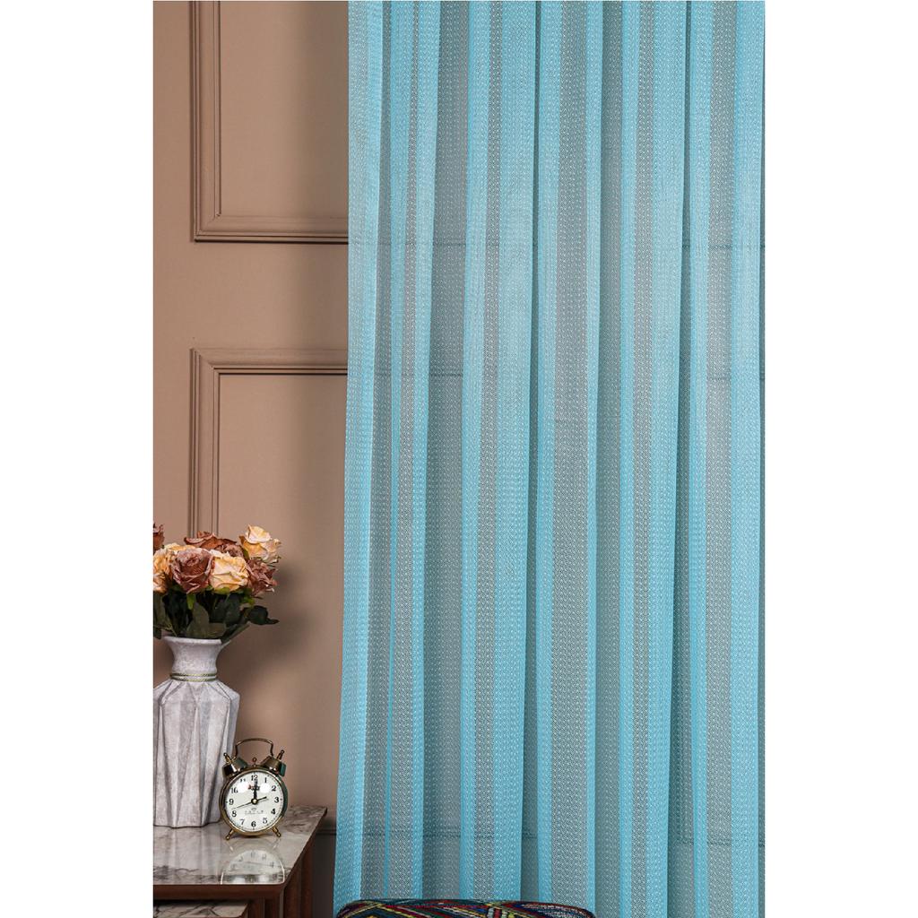 Синий тюлевый занавес с узором из полиэстера, 1/2,5, обычный ворс