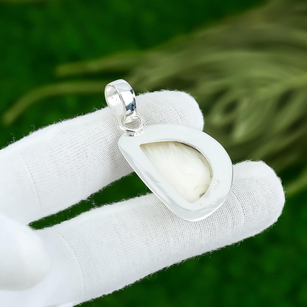 Натуральный камень сколецит индийские украшения кулон из серебра 925 пробы для девочек